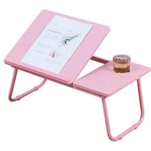 Foldable Computer Desk Desk On Bed Adjustable 5-Speed Lifting Laptop Table Lazy Table With Cup Holder Anti-Skid Strip