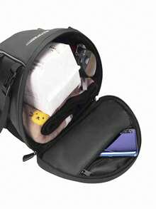 Motorcycle Large Capacity Waterproof PU Rear Seat Bag, Multi-Functional Rider Tail Bag, Motorcycle Luggage, Shoulder Bag, Handbag, High-Quality Motorcycle Storage Organizer - Black - View 7