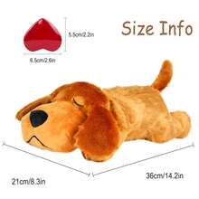 Dog Anxiety Relief Calming Aid Puppy Heartbeat Stuffed Animal Behavioral Training Sleep Aid Comfort Soother Plush Toy For Puppies Dogs Cats - 棕色 - 查看 6
