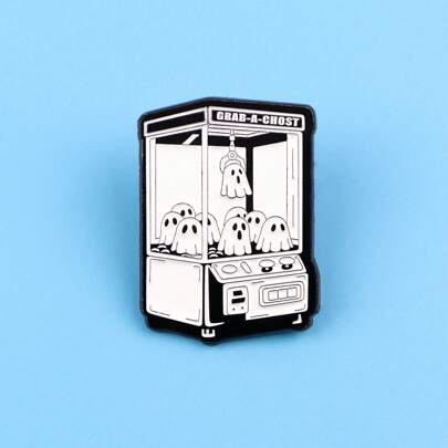 1pc Glow-In-The-Dark Ghost Doll Brooch - Cute Enamel Lapel Pin, Decorative Badge For Backpacks & Clothing School Office Accessories Shirts Jacket Jewelry Christmas Halloween Clothes Pin Funny Teacher Gifts