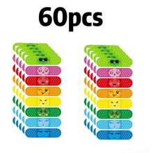 10/30/60pcs Colorful Smiling Face Elastic Bands, 8 Different Colors Breathable PE Elastic Bands, Suitable For Emergency Kits - Multicolor - View 8
