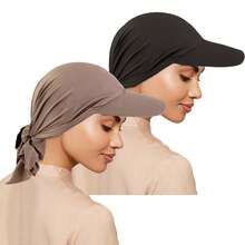 2pcs/Set Women's Bandana Headwrap Visor Hat, Scarf Hat With Ribbon, Sun Protective Hat Suitable For Spring/Summer - Multicolor - View 2