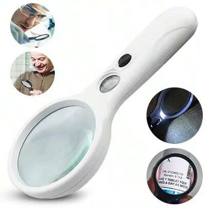 Lupa De Mano Con Luz Led, 3x 45x Lupa Led De Mano Para Lectura, Lupa Con Luz Led Para Leer Plegable, Ajustable Lupa De Lectura Manual Con Luz, Luz Led Para Niños Mayores, Lectura, Inspección, Monedas, Exploración De Joyas