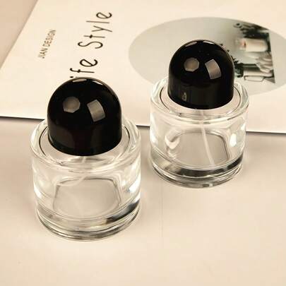 1pc 50ml Glass Perfume Bottle With Spray Pump, Portable Travel Atomizer, Unscented High-End Refillable Bottle For Toners And Perfume Sprays