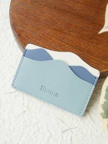 Takeoak 1pc Customized Name Card Holder, Personalized Letter Combination Credit Card Wallet, Minimalist Thin Card Case Inspired By Natural Mountains And Seasons, Faux Leather Material, Ultra-Thin Front Pocket Wallet, Can Store ID Cards, Cute And Fun Slim Card Organizer - Multicolor - View 15