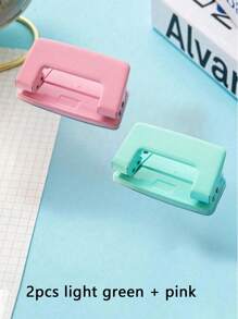 1 pièce, Perforateur 2 trous de couleur unie, perforateur manuel portable pour fournitures de reliure de bureau, journaux scolaires, scrapbooking, perçage de trous de papeterie, cadeaux de Thanksgiving, Noël et Nouvel An.