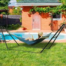 MAMIZO Universal Hammock Stand For Outside, 550 LBS Capacity, Heavy Duty Double Steel Hammock Stand Only, Easy Assembly, Fits 9-14Ft Hammocks, Holding 2-3 People For Indoor & Outdoor Use - Black - View 8