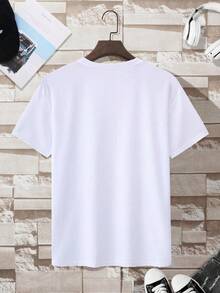 Men's T - Shirt With Danzig Logo , Men's 220gsm New Summer Casual Crew Neck Pure Cotton Short-Sleeved T-Shirt(1 PC) - White - View 3