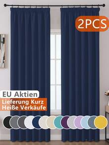 VEHEDE Set Of 2 Beige Blackout Curtains For Rail System Curtains Short Opaque Bedroom Curtains Opaque Ruffle Tape