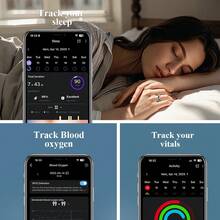 Smart Ring For Men And Women, Long Battery Life, Comes With Charging Case, Bluetooth Function, 10ATM Waterproof, Fitness Tracker With Steps, Exercise, Calories, Sleep Monitor (Black/Pink) - 銀色 - 查看 5