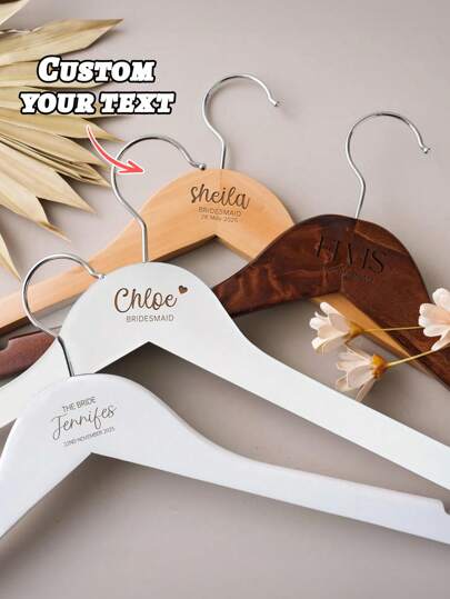 Personalized Wedding Hanger - Bow Bridal Hanger, Wooden Engraved Bridesmaid Hanger, Custom Name Hanger,Personalized Bride Hanger - Wedding Hanger - Bridesmaid Hangers - Wooden Engraved Hanger - Bridal Dress Hanger - Wedding Name Hangers
