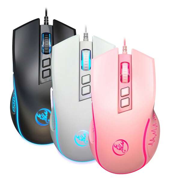 Wired Gaming Mouse With LED Lights & Braided Cable To Extend Lifespan. Ergonomic Design Contours To Hand Shape For Comfortable Long-Term Gaming