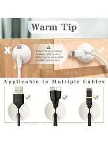 20pcs Cable Clips, Self-Adhesive Wire Clamps,Travel Essentials,For Usb-C/Headphone Jack Cables - Compact, , Space-Saving Solution,For Home Office, Desktop, Car, Nightstand - Perfect For Tech Enthusiasts, School, College, Portable Charger, Power Bank, Headphone Case, Electronic Bag, Cable Management, And Wire Keeper - Stylish And Functional Cable Organizer For Daily Use (Random Color) - Multicolor - View 5