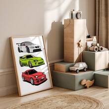 3pcs Set Custom Canvas Wall Art - Custom Name Race Car Wall Art Set - Boys Room Decor, 3 PiecesSports Car Theme - Personalized Boys Room Wall Art - Race Car Theme Nursery Art Customizable Prints For Boy's Room High Quality Material, Unique Gift Idea Gifts Birthday Graduation