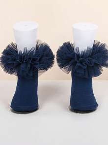 1 Pair/8 Pairs Cotton Girls Middle & Small Kid Sparkly Lace Ruffle Princess Style Dance Socks - Multicolor - View 47