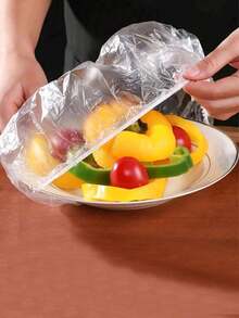 50pcs Disposable Plastic Food Storage Bags, Adhesive Seal, Thickened Design, Suitable For Refrigerator, Vegetables, Fruits, Easy Tear Roll - White - View 8