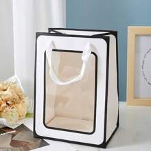 1/3/5 piezas Bolsas de regalo con ventana transparente para flores, cajas de exhibición de ramos de flores grandes, cajas de regalo plegables y portátiles