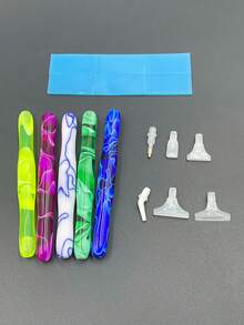 13件套钻石画工具套装，包含可替换钻石画笔、6支钻石画笔、2*4厘米钻石画泥、钻石画工艺配件套装 - 彩色 - 查看 1