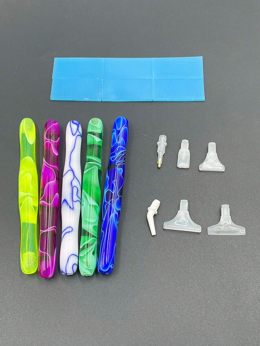 13件套钻石画工具套装，包含可替换钻石画笔、6支钻石画笔、2*4厘米钻石画泥、钻石画工艺配件套装 - 彩色 - 查看 1