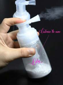 1 pieza Botella rociadora de polvo rellenable personalizada, envase de plástico con purpurina para uñas, rociador portátil de viaje - 200ml - Ver 3