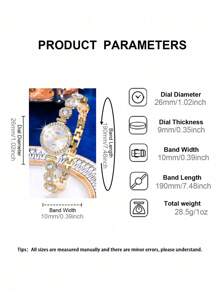 SOKI SOKI 6 Stück Damen Uhr Frauen Luxus Kristall-besetzte Digital-Zifferblatt Quarz Uhr und Halskette, Ohrringe, Ringe Armband Ringe Schmuckset, geeignet für den täglichen Gebrauch, Schulanfang, Abschlusszeit, Erntedankfest, Paare, die beste Geschenkidee, Uhrbox nicht enthalten
