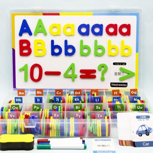 Letras magnéticas, pegatinas magnéticas, pegatinas digitales para refrigerador, juguetes educativos para niños, regalos inteligentes de Navidad tempranos