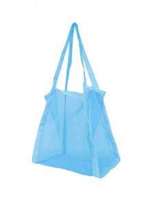 1pc Oversized Mesh Beach Tote Bag, Multifunctional Solid Color Shoulder Mesh Bag Grid, Beach Toy Storage Bag Extra Large Capacity Multifunctional Wear-Resistant Travel - Multicolor - View 13