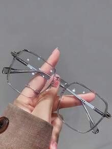 1副【8种颜色】男女通用超大光学镜架轻便眼镜，护目镜，超轻眼镜，办公电脑护目镜，透明眼镜配件，适合日常佩戴