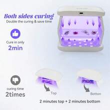 2pcs Foldable UV Lamp With Two-Sided Fast Curing & Timing Function For Resin Molds, Jewelry Making, DIY Craft Decor - White - View 2