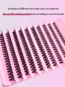 200 piezas Kit de extensión de pestañas DIY, pestañas en racimo D rizado, con pegamento para pestañas y pinzas selladas, racimos de pestañas mixtas de 8-16 mm, adecuado para uso doméstico Kit de racimos de pestañas, pestañas, pestañas postizas