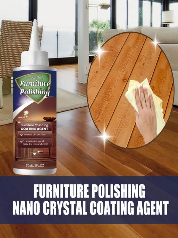 1pc 50ml Furniture Polish Nano Coating Agent, Cleanses And Polishes Wooden Furniture, Ceramic Tiles, Countertops, Suitable For Marble Surfaces, Bathroom Tiles, Stone Plates, Wooden Floors, Wooden Furniture And Products, Removes Stubborn Stains, Dirt, Discoloration And Other Defects