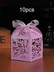 10/50pcs Leaf Pattern Laser Cut Candy Boxes Small Chocolate Packaging Boxes Favor Boxes For Wedding Engagement Bridal Showr Birthday Party Decorations - Multicolor - View 15