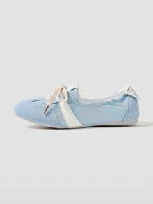 MASKERT Women's Ballet Style Casual Shoes, Women's Multifunctional Fashionable Casual Sports Shoes, Flat Bottomed Rubber Soft Soled Casual Shoes, Daily Matching Casual Shoes - 藍色 - 查看 6