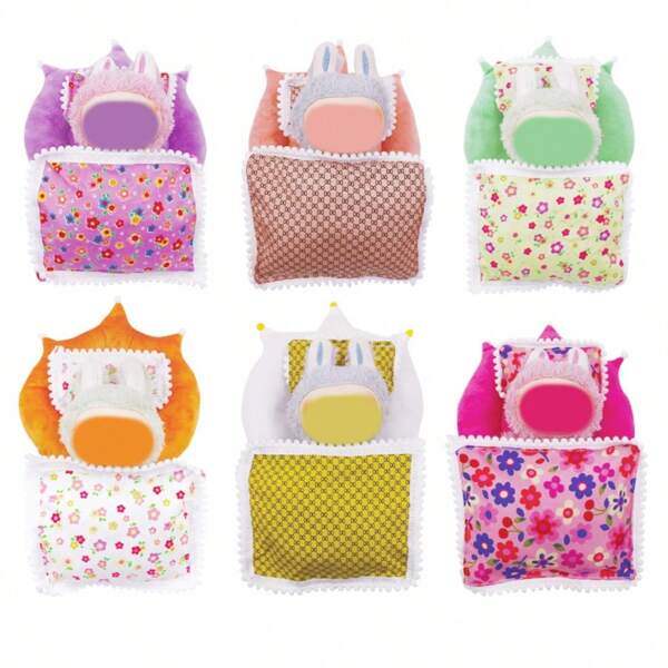 17 cm speelgoedbeddengoedset - effen kroonmatras + lieflijk bloemenmotief + bijpassend kussen, slaapbed, verjaardagscadeau, vakantiecadeau, sleutelhanger, accessoires, blindbox 2e generatie, speelgoedcollectie voor tieners