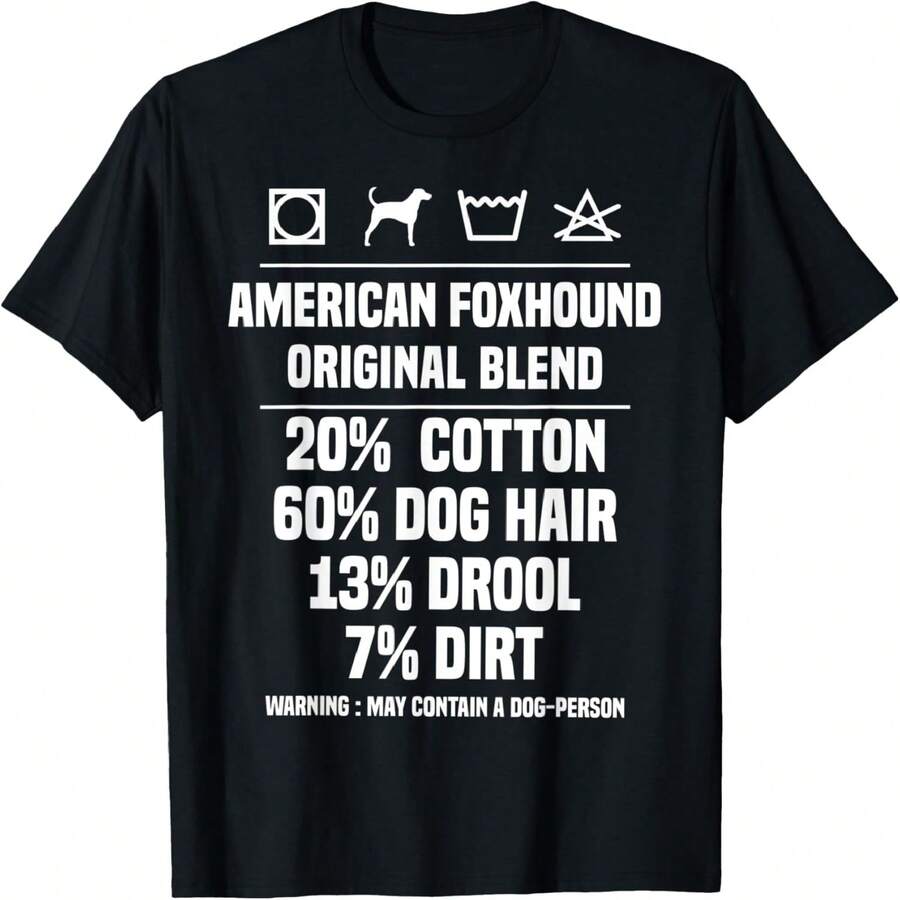 Funny Original Blend Amerian Foxhound T-Shirt Dog Gift - Black - View 1