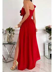 Vestido Con Abertura Elegante Fiestas De Noche Mujer, Vestidos Para Fiestas Elegantes,Vestido De Noche De Fiesta Con Un Hombro Para Mujer,Vestidos De Fiesta,Vestidos Largos Elegantes