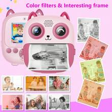Cámara instantánea para niños con impresión instantánea al tomar fotos, lentes duales de alta definición, impresión instantánea, con rollo de papel integrado. Cámara digital de selfies para niños, regalo de Navidad y Halloween. Viene con tarjeta de memoria de 32GB y 5 rollos de papel fotográfico, todo en un set - ZSK-Multicolor - Ver 9