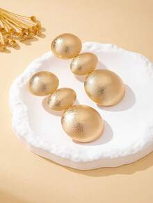 1对时尚粗犷风格透明表面耳钉