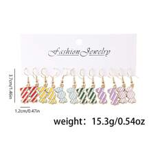 6 Pairs Cute Mini Food & Candy Charm Hoop Earrings, Holiday Gift, Party Favor For Women And Girls