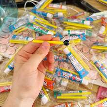 1/5/10 件 4 色塑料泡泡，弹力泡泡气球，用吸管吹，派对装饰，节日庆典皮纳塔填充物，礼物（随机颜色带吸管）