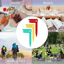 4pcs Heavy Duty Plastic Beach Towel & Blanket Clips - Strong Fixing On Sand, Water, Grass For Camping, Picnic, Pool Use