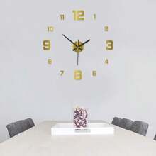 1 Set Of Frameless 3D Acrylic Mirror Wall Clock DIY, For Office, Hotel, Restaurant, School, Home Bedroom Decor, Removable Stickers Sticker Personalised Stickers Wall Decor Wall Stickers Wall Sticker