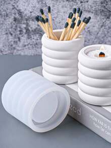 1 件圆形蜡烛罐硅胶模具，简约设计，DIY 手工混凝土香薰蜡烛杯收纳盒花盆花瓶模具，适用于家居装饰、工艺礼品 - Silicone Mold - 查看 5