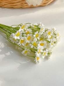 6pcs/12Pcs Yellow Artificial Daisy Flowers Small Daisy Bouquet, High-End Luxury Ins Style Chamomile & Daisy Artificial Flower Bouquet, Home And Photography Decoration For Dining Table And Living Room, Valentine Day, Gift Gifts Birthday Graduation For Wedding Arrangement, Vase Centerpiece, DIY Home Party For Home Room Decoration Aesthetics - Multicolor - View 12