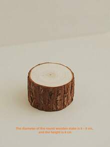 1pc Vintage Round Wooden Candle Holder Tray, Decorative Candle Stand Gift, Aromatherapy Candle Accessory