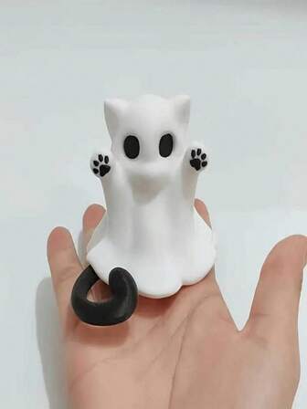 1pc Cute Cat Ghost Creative Figurine Doll, Decoration, Gift For Girlfriend, Adorable Cat Car Decor, New Design