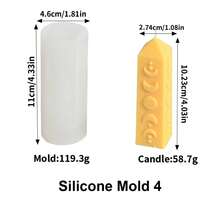 Moon Star Pattern Pillar Candle Silicone Mold DIY Pencil Tip Triangular Column Geometric Relief Art Candle Plaster Mold Decoration Candle Making Enthusiasts - White - View 9