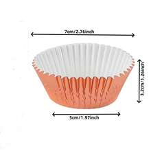JiaWang 100/200pcs Multicolor Foil Cupcake Liners Muffin Wrappers, & Grease-Proof Paper Baking Cups Standard Size Decoration Cups For Weddings Birthdays Party(2 X 1.25 Inch) - Multicolor - View 7