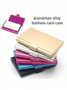 1 Creative Business Card Holder, Aluminum Alloy Name Card Case, Card Holder, Card Box, Card Storage Box, Card Organizer, Credit Card Holder, Wallet, Home Storage Box, Office Supplies And Office Storage - Multicolor - View 3