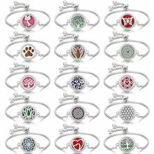 全新生命之树精油香薰手链，合金不锈钢材质，男士香氛吊坠手链，可调节腕带，香薰饰品 - 銀色 - 查看 3